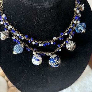 BNWOT Blue and Silver Beaded Necklace